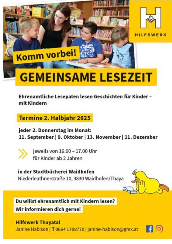 Flyer Gemeinsame Lesezeit
